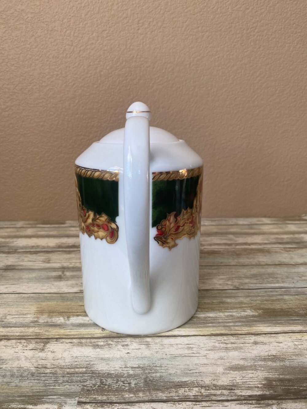 American Atelier Noel 3399 Christmas Teapot 5-Cup Porcelain Gold Trim - No Box - Picture 4 of 13